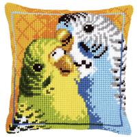 Budgies Chunky Cross Stitch Cushion Front Kit 40x40cm