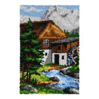 Watermill Latch Hook Rug Making Kit. Orchidea, 50x74cm