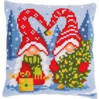 Xmas Gnomes Chunky Cross Stitch Cushion Front Kit 40x40cm