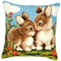 Bunnies Printed Chunky Cross Stitch Cushion Front Kit