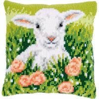Lamb Among Flowers Vervaco Chunky Cross Stitch Kit