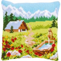 Mountain Meadow Chunky Cross Stitch Cushion Front Kit 40x40cm