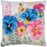 New - Violets Printed Chunky Cross Stitch kit 40x40cm