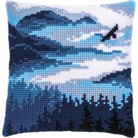 Blue Landscape Printed  Chunky Cross Stitch Kit by Vervaco