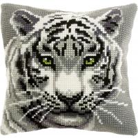 White Tiger Chunky Cross Stitch Cushion Front Kit 9531
