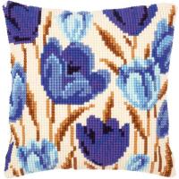 Blue Tulips Printed Chunky Cross Stitch Kit Vervaco