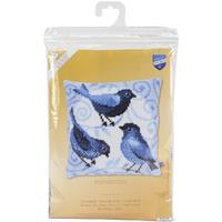 Bluebirds Chunky Cross Stitch Cushion Front Kit 40x40cm