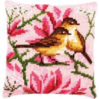 Chunky Cross Stitch Cushion Front Kit Vervaco - Birds & Magnolia