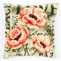 Peonies Chunky Cross Stitch cushion front kit