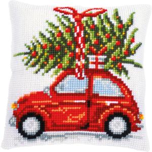Christmas Car  Chunky Cross Stitch Cushion Front Kit