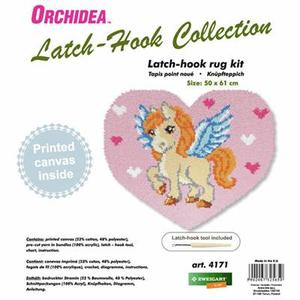 Heart Shaped Unicorn Printed Latch Hook Kit 50x61cm
