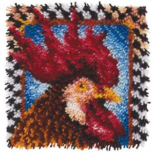 Rooster latch hook kit from Caron 12x12"