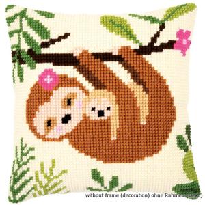 Sloth II Chunky Cross Stitch Cushion Front Kit by Vervaco