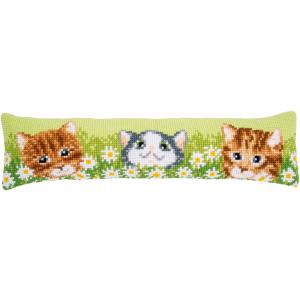 Cats Among Daisies Printed Chunky Cross Stitch Draft Excluder 32