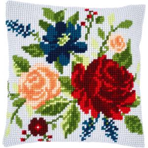 Peonies Chunky Cross Stitch Cushion Front Kit