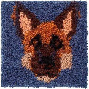 Alsatian Head 12x12" Latch Hook Kit by Caron