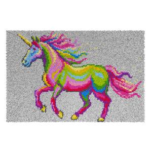 Unicorn Latch Hook Rug Making Kit. Orchidea, 50x74cm