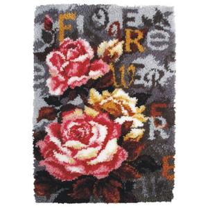 Roses Latch Hook Rug Making Kit. Orchidea, 50x74cm Pr