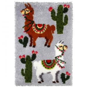 Llamas Latch Hook Rug Making Kit. Orchidea, 50x74cm