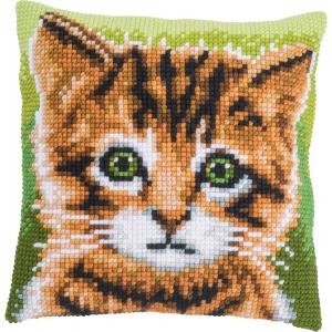 Kitten Chunky Cross Stitch Cushion Front Kit 40x40cm