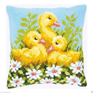 Ducklings Chunky Cross Stitch Cushion Front Kit 40x40cm