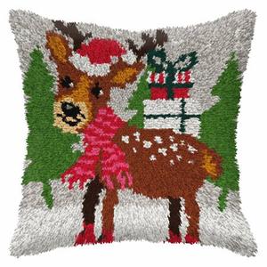 Large Reindeer (4116) Latch Hook Cushion Front Kit. Orchidea, 40