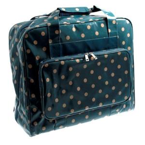 Sewing Machine Storage Bag in Blue Grey Polka Dot Vinyl Material