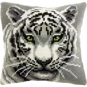 White Tiger Chunky Cross Stitch Cushion Front Kit 9531