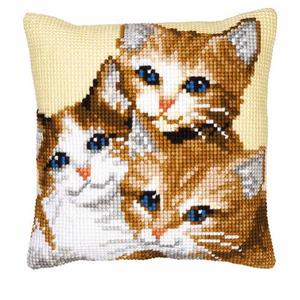 Kittens Chunky Cross Stitch Cushion Front Kit 40x40cm