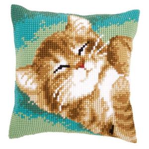 Ginger Kitten Printed Chunky Cross Stitch Cushion Front Kit PN-0