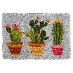 Cactus Latch Hook Rug Making Kit. Orchidea, 50x74cm Pr