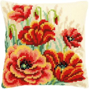 Poppies II Chunky Cross Stitch Cushion Front Kit