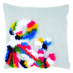 Vervaco Latch Hook & Chain Stitch Cushion Kit. Printed canvas c/
