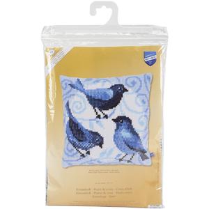 Bluebirds Chunky Cross Stitch Cushion Front Kit 40x40cm