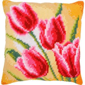 New - Tulips Vervaco Printed Chunky Cross Stitch kit 40x40cm