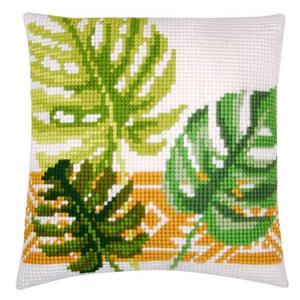 Botanical Leaves Printed Chunky Cross Stitch Kit 40x40cm